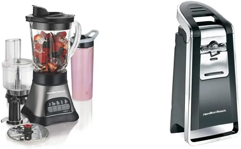 

Blender and Food Processor Combo, 40oz Jar & 3-Cup Vegetable Chopper, Grey & Black (58163) & (76606ZA) Smooth Touch