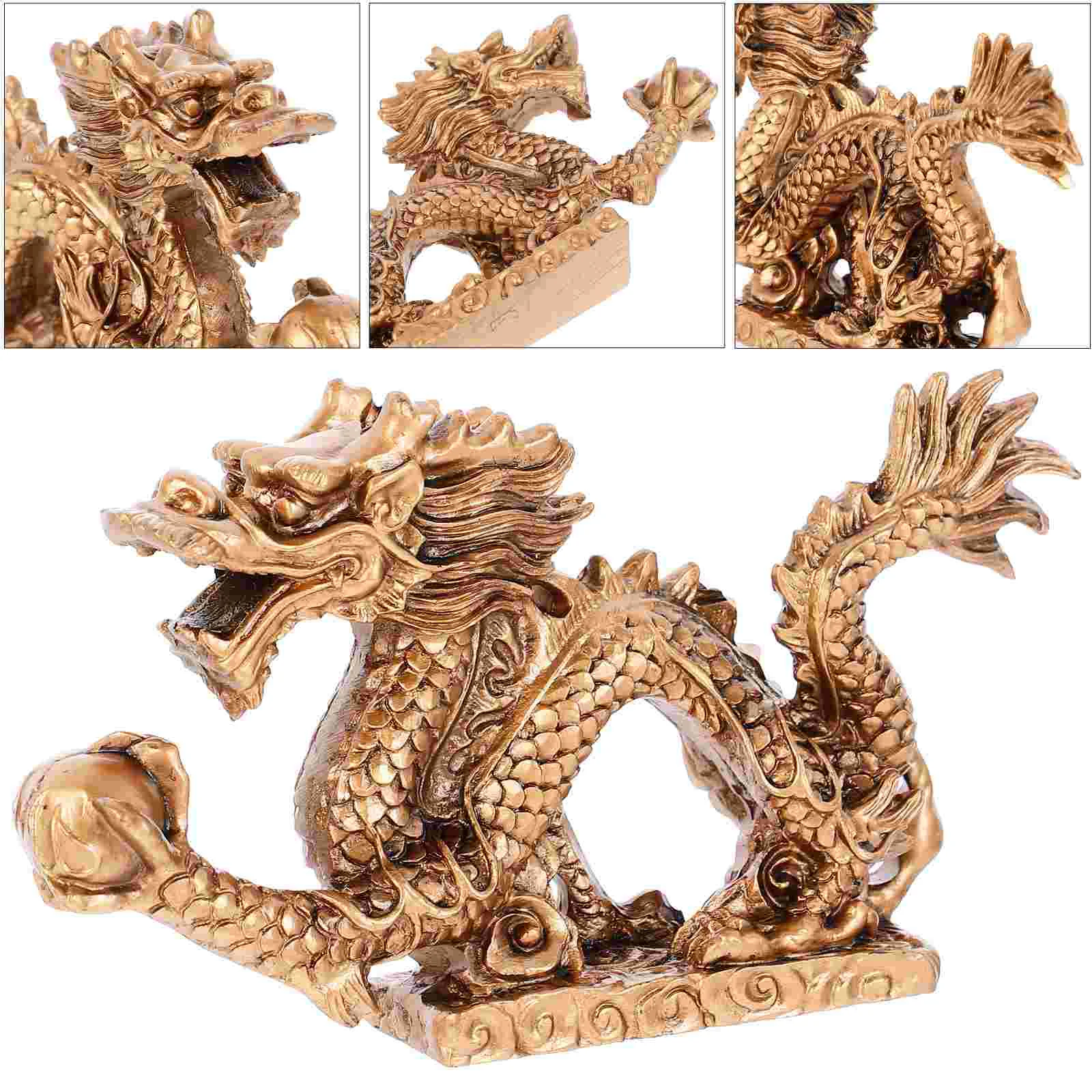 

Wealth Prosperity Statue Resin Dragons Ornament Home Dragons Figurine