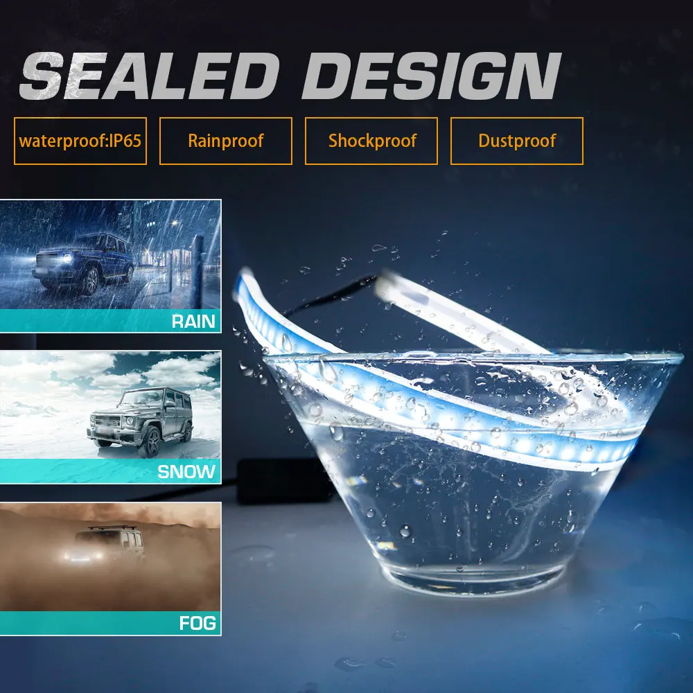 2 шт. гибкие дневные ходовые огни 30 см 45 60