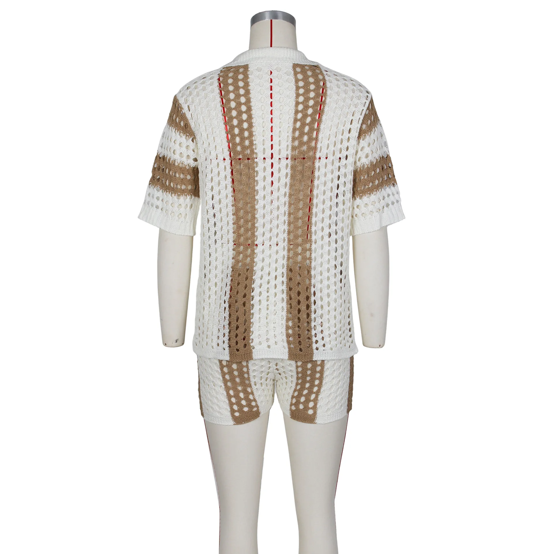 Casual Women Two Piece Set Hollow Out Shirt + Pants Patchwork Streetwear Tracksuit Clothes For Women Outfit 6 Casual Women Two Piece Set Hollow Out Shirt + Pants Patchwork Streetwear Tracksuit Clothes For Women Outfit 6