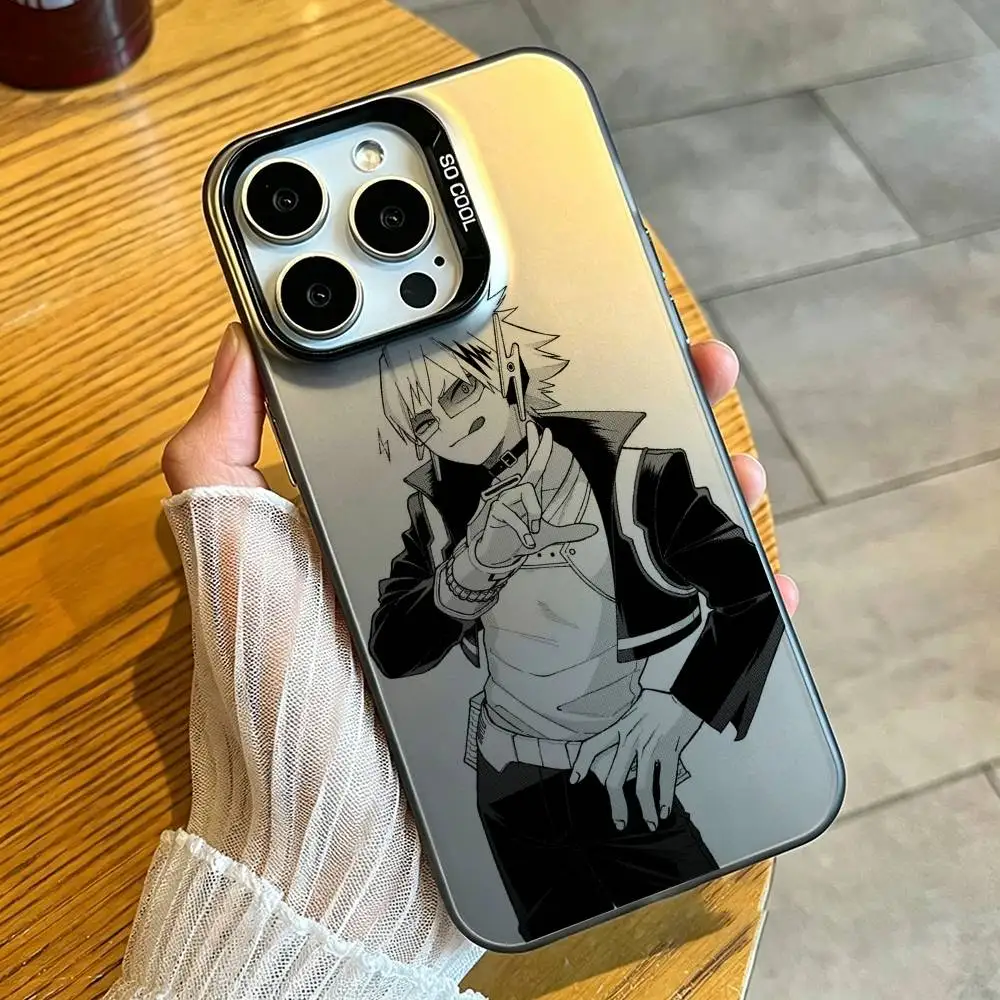 Фото Чехол для телефона Denki Kaminari из аниме «Моя геройская академия» для iPhone 17, 16, 15, 14, 13, 12, 11 Plus, Pro Max, XS, серебристого цвета. №2