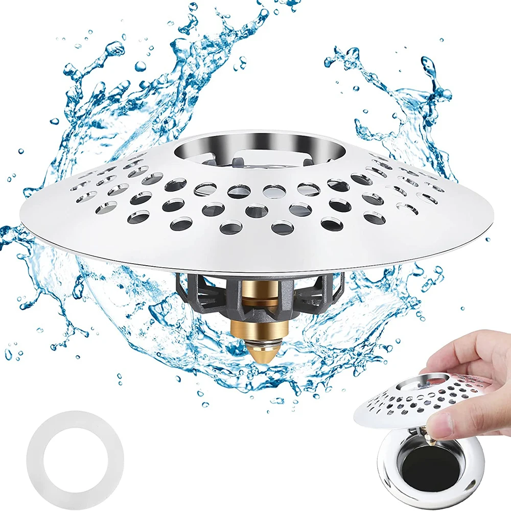 

Hair Catcher Pop-Up Bounce Core Bathroom Sink Drains Stainless Steel Basin Drain Filter Shower Sink Strainer Bath Stopper Tools