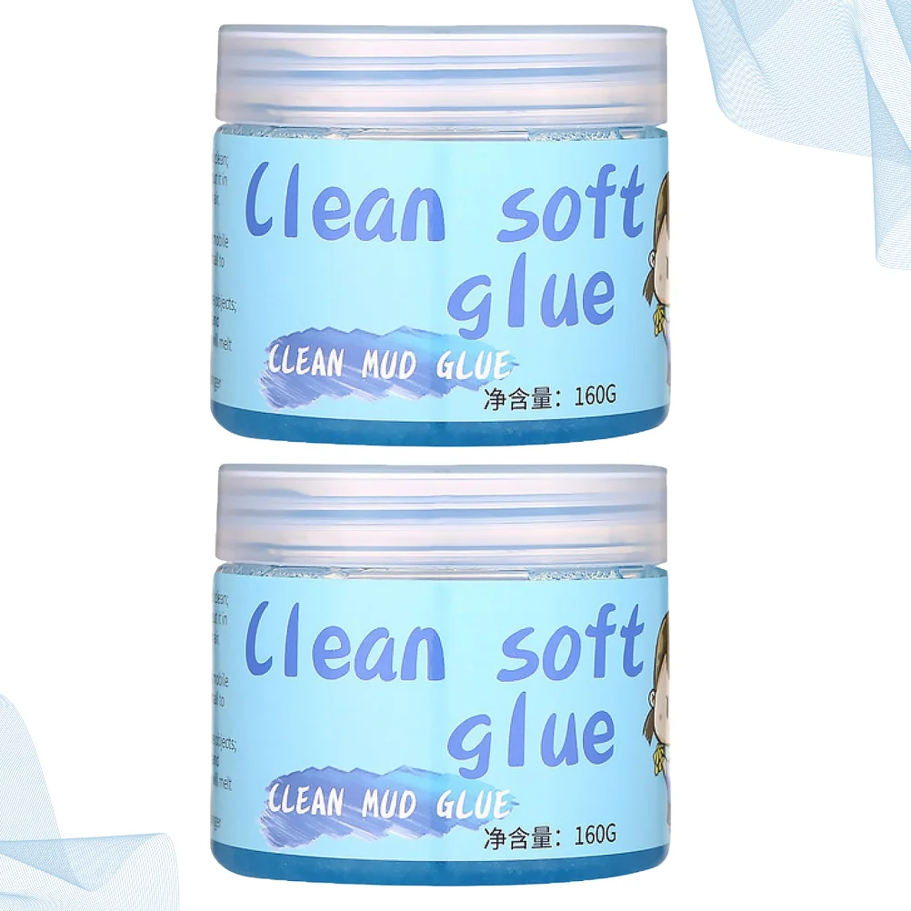 

2Pcs 160g Car Cleaning Glue Keyboard Cleaning Car Cleaning Dead Corner Dust Removal Gap Sticky Dust Glue Interior Cleaning Mud