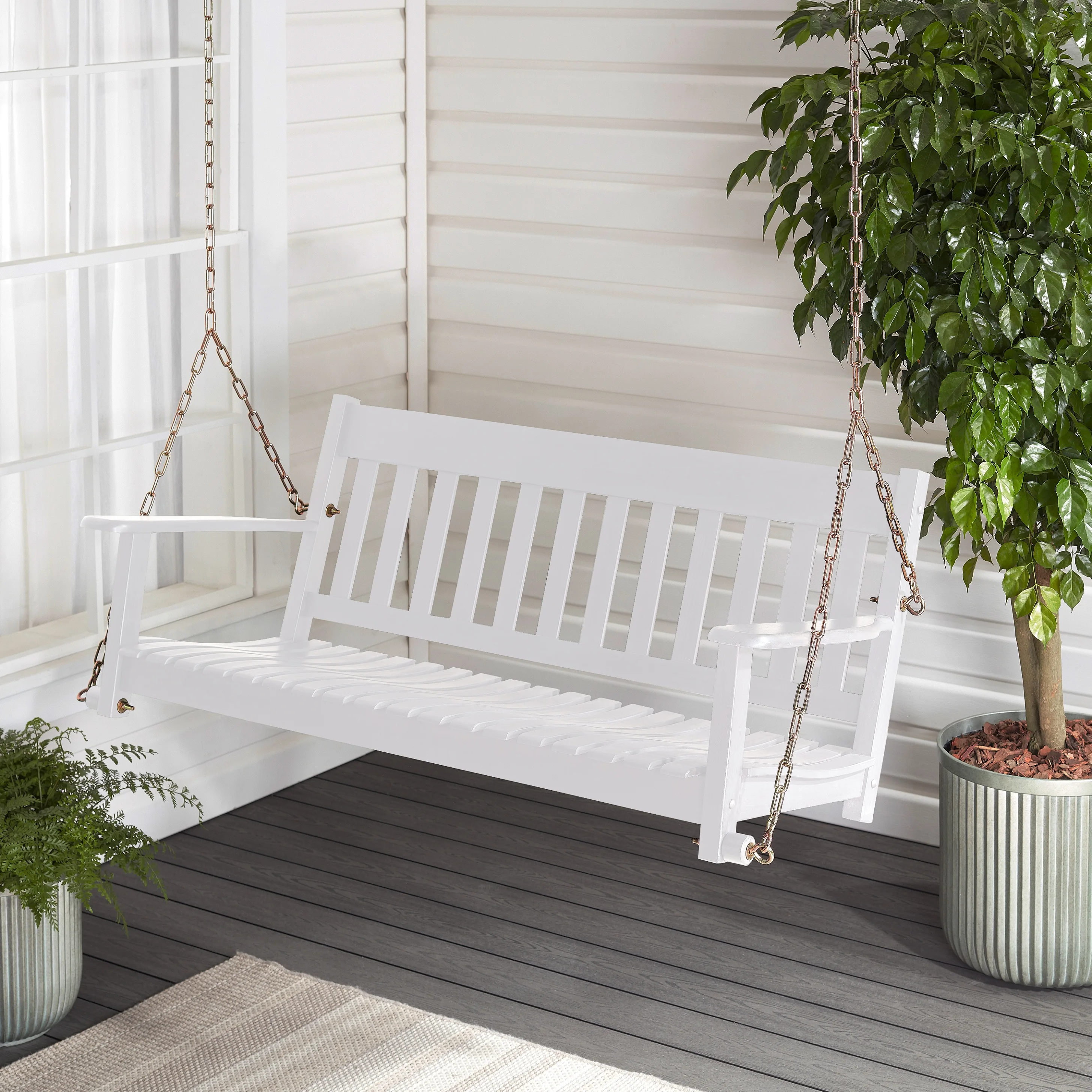 

Hanging Wood Porch Swing Bench