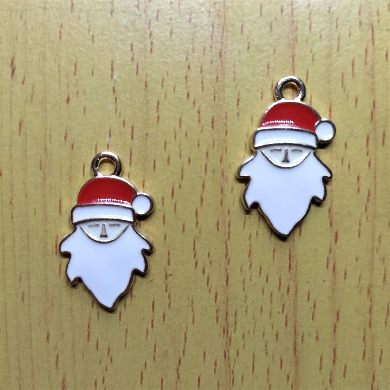 10 шт. Очаровательная Красная шляпа с Санта-Клаусом подарок мужчине эмалированная