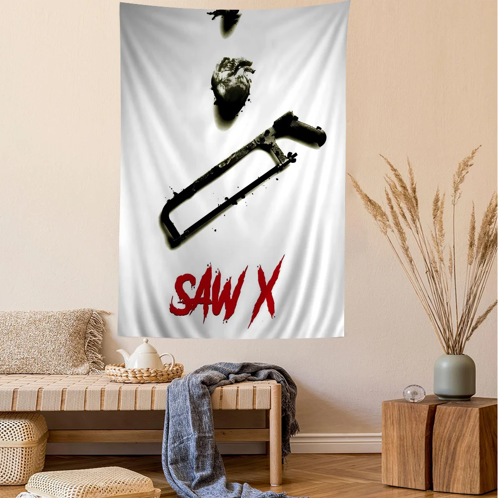 Horror Movie Saw Printed Large Wall Tapestry Hanging Tarot Hippie Rugs Dorm Cheap