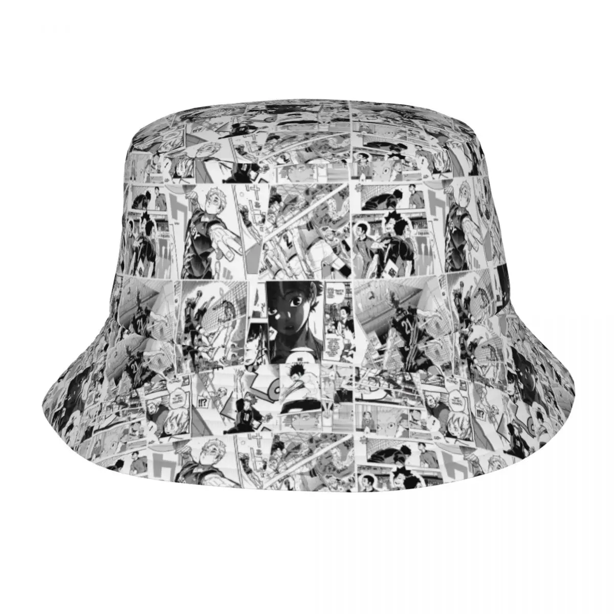 

New Summer Haikyuu Manga Bucket Hats Japanese Anime Volleyball Beach Foldable Bob Fishing Fisherman Hat Girls Boys Panama Cap