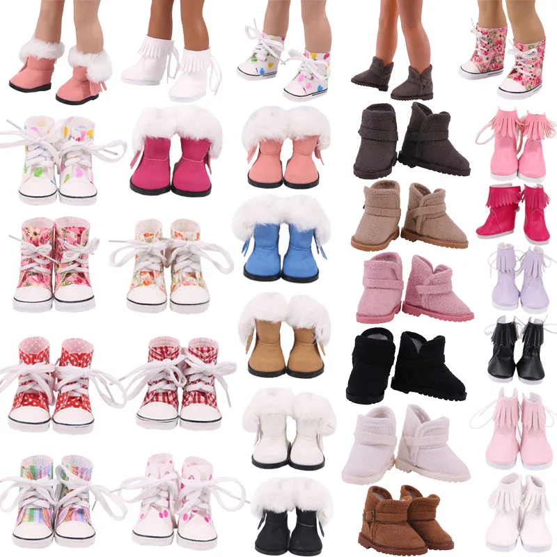 

5Cm Doll Shoes Boots High-top PU Shoes For 14 inch Wellie Wisher & 32-34 Cm Paola Reina Doll Shoes 20 Cm KPOP Dolls Accessories
