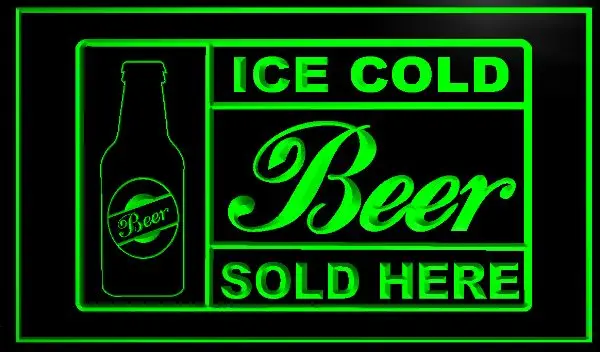 ICE COLD BEER SOLD HERE Home Decoration Wall Decor Beer NR Bar Pub Club LED Neon Light Sign | Plaques &amp Signs