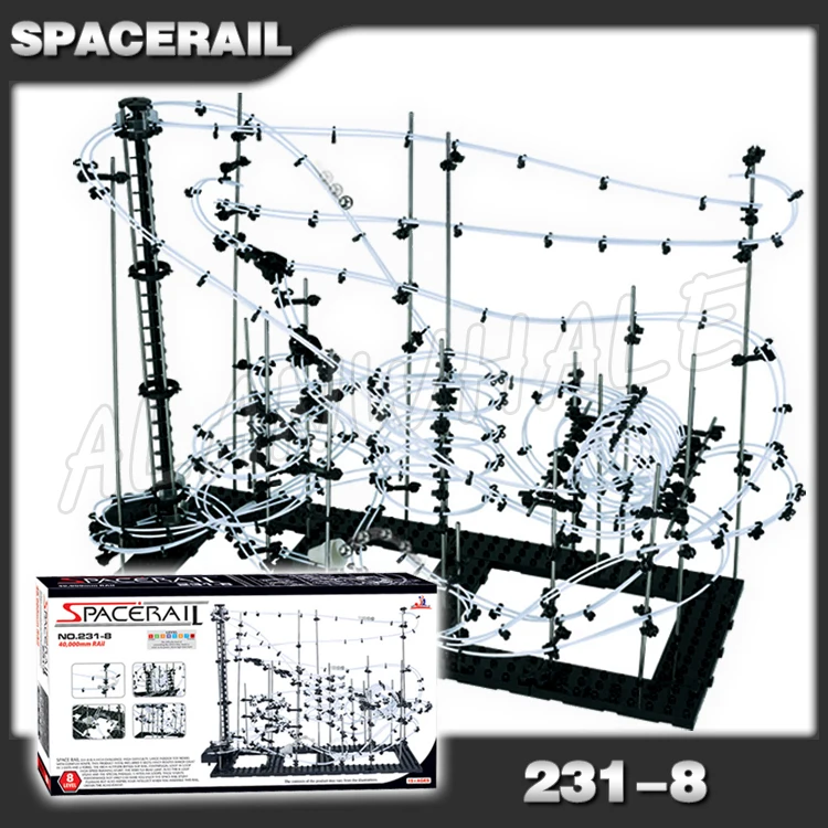 

4000cm Rail High Level 8 Challenger Marble Run Roller Coaster Electric Elevator Model Building Boy Sets Rolling ball Sculpture