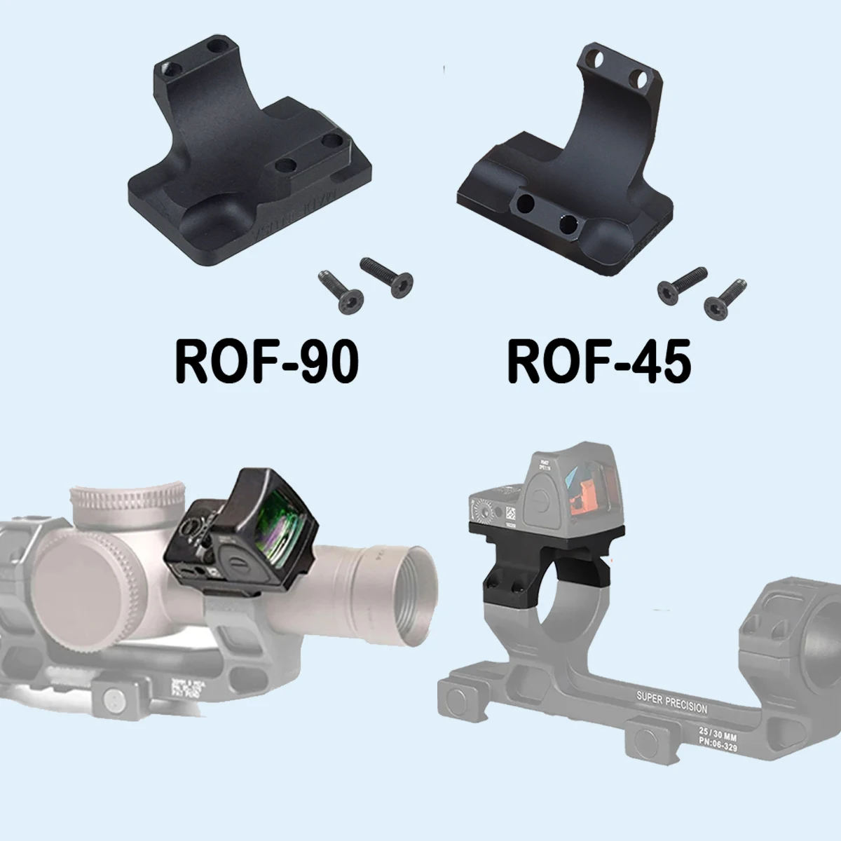 Тактический прецизионный прицел ROF 45 90 градусов RMR Red Dot для винтовки AR15 M4 M16 30 мм