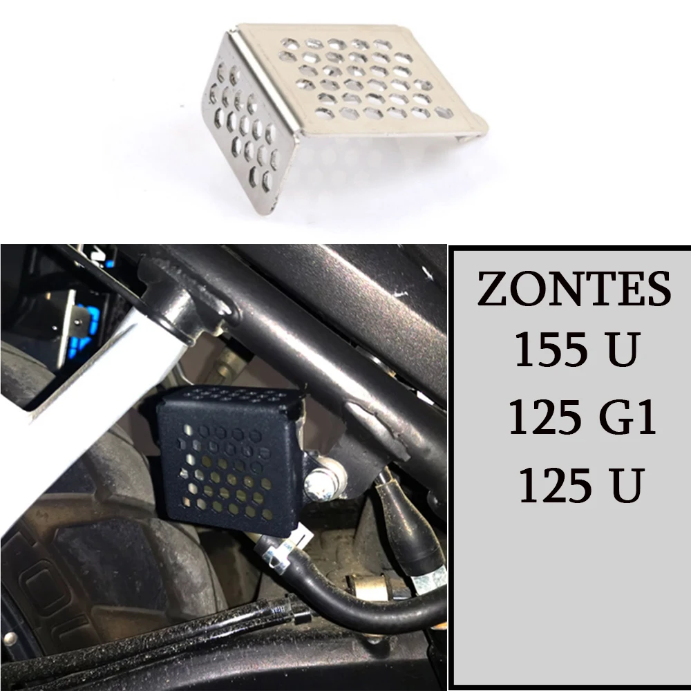 

FOR ZONTES 125U 125G1 Motorfiets Rvs Achterrem Olie Pot Cover Cup Vierkante Gepersonaliseerde Gemodificeerde Beschermende Voor