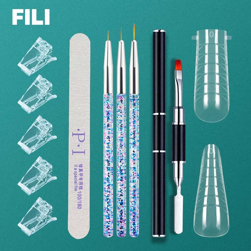 

FILI Natuarl Quick Building Mold Tips Dual Form Nail Top Molds Acrylic DIY Nail Full Cover Nail Extension Forms Artificial Nails