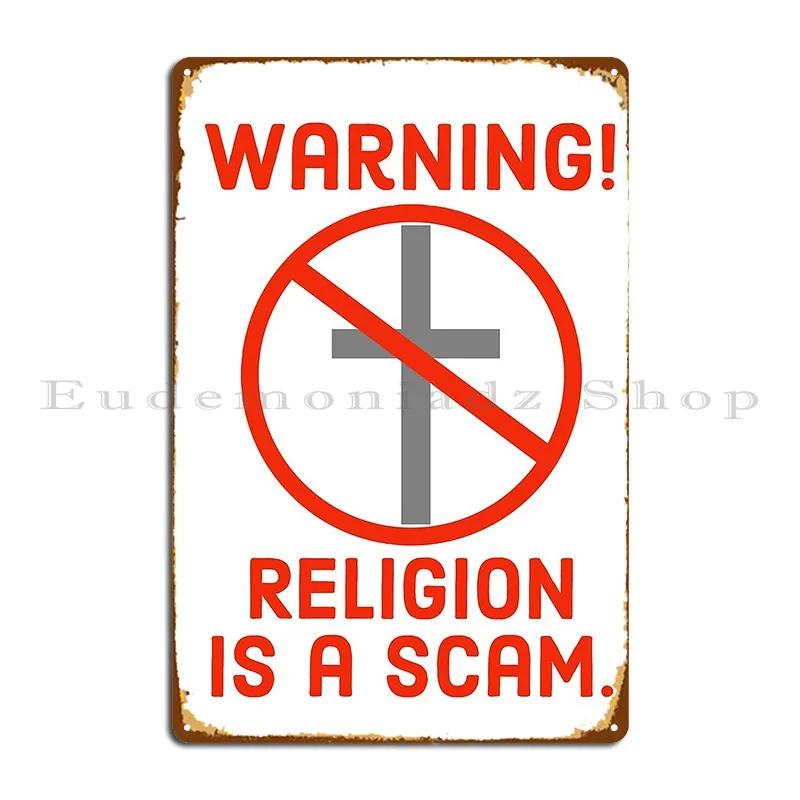 Металлическая табличка &quotReligion Is A Scam Atheist&quot
