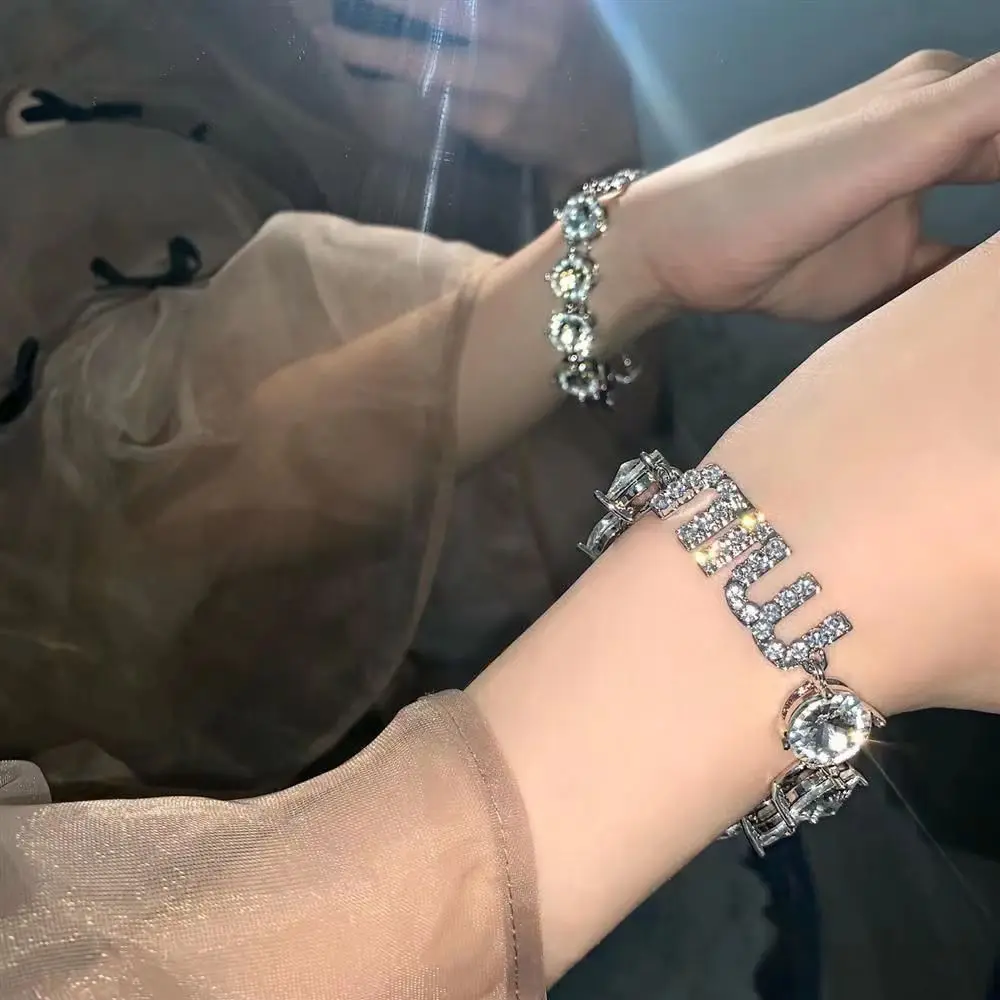 

Stainless Steel Luxury Female Letter CD Bracelet For Women Gold Thick Guba Chain Punk Hip Hop Jewelry Gift