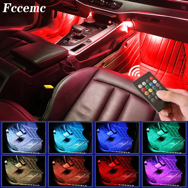 Светодиодная лента RGB для салона автомобиля декоративная лампа создания