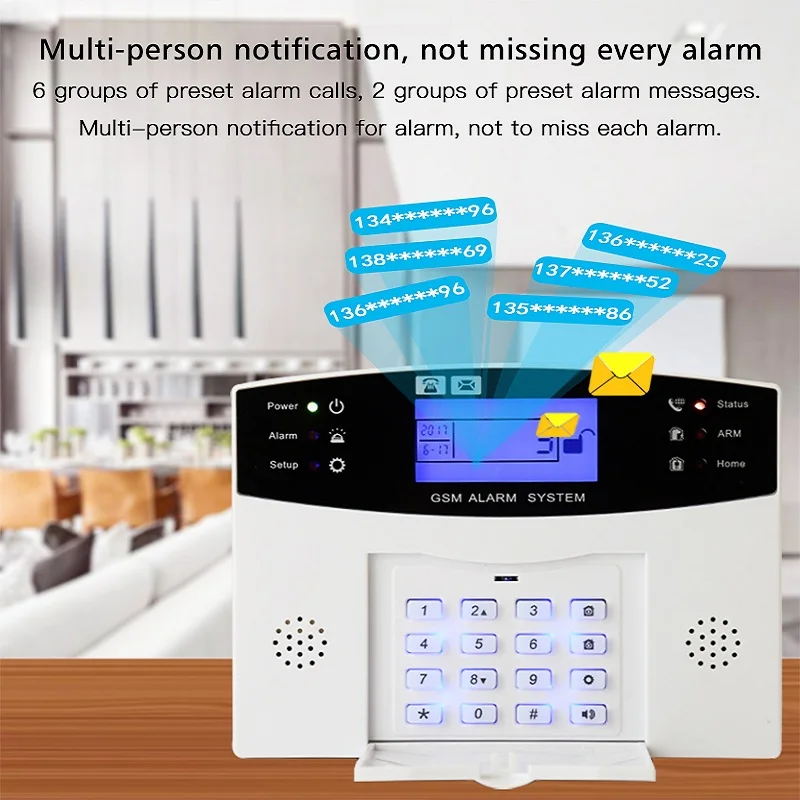 Alex Google Compatible Tuya Smart Alarm System with 110db Siren GSM Wifi PSTN 433mhz Wireless Home Burglar Security Alarms Kit B enlarge