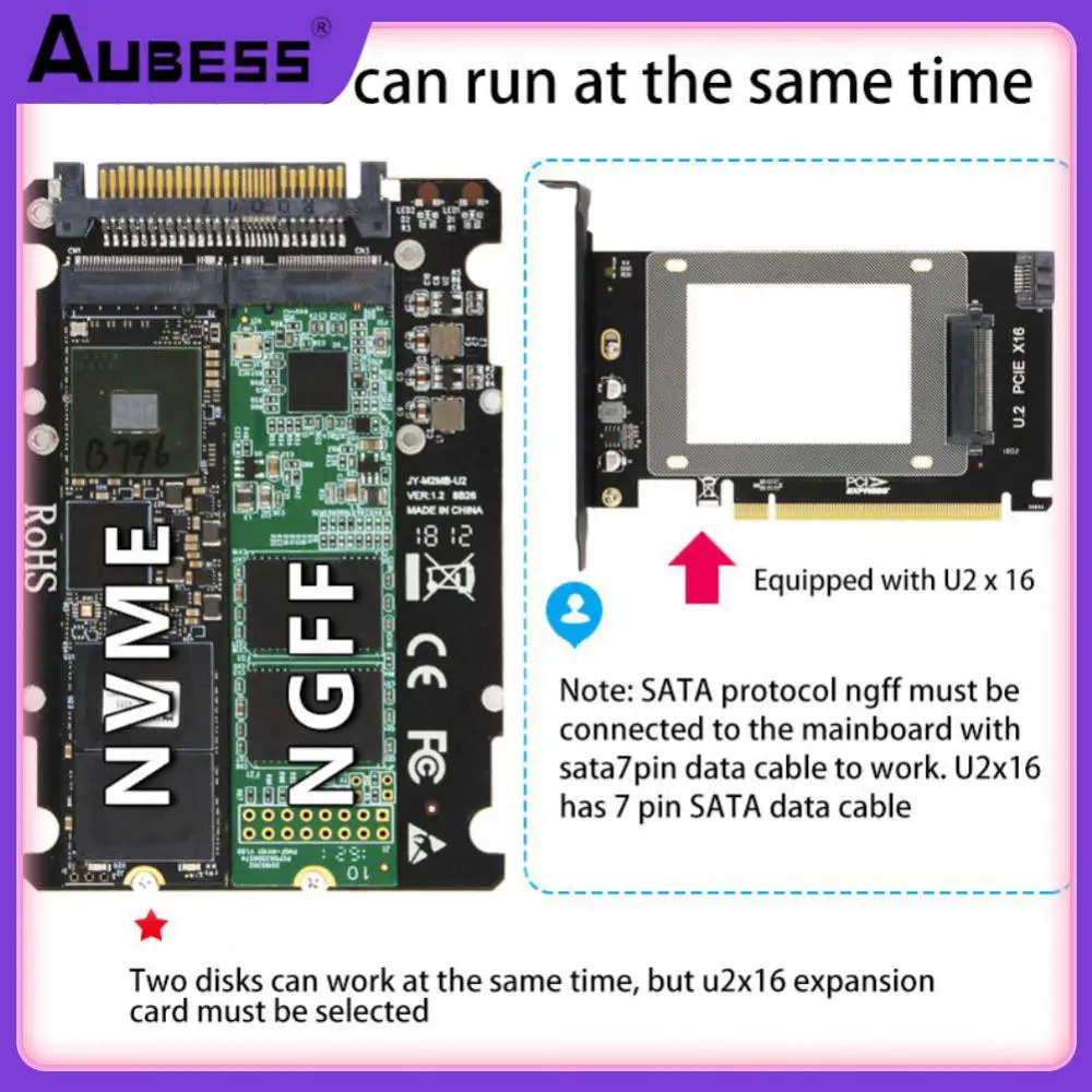 

M.2 To U.2 Expansion Card Dual Interface Pcie3.0 X4 Sata U.2 Adapter Card High-speed 5a High Power U2pcb U.2 Adapter Card