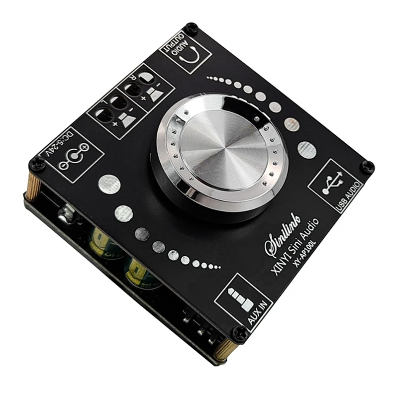 

XY-AP100L Digital Power Amplifier Board 100Wx2 Stereo Bluetooth 5.0 Dual-Channel 360° Stepless Tuning Amplifier Board