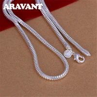 925 silver 4mm snake chains necklaces for men women fashion jewelry