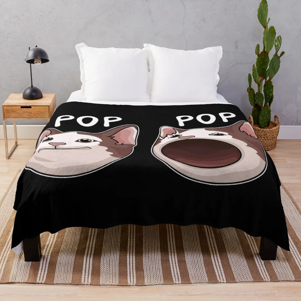

popcat Throw Blanket Travel Blanket
