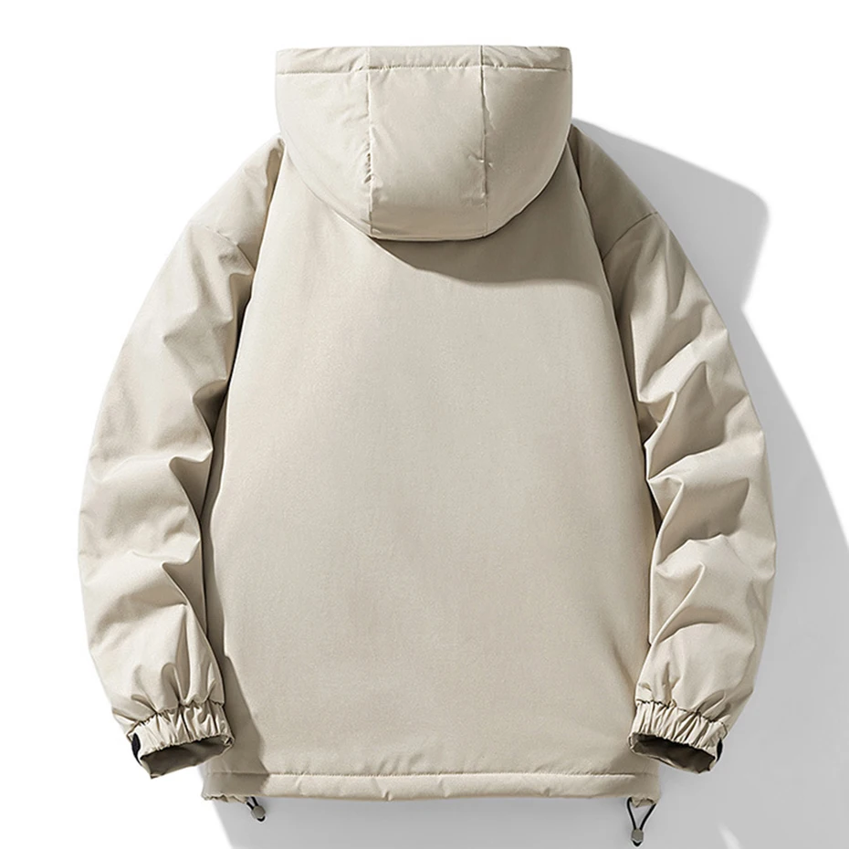 Мужская зимняя флисовая куртка с капюшоном размеры до 8XL