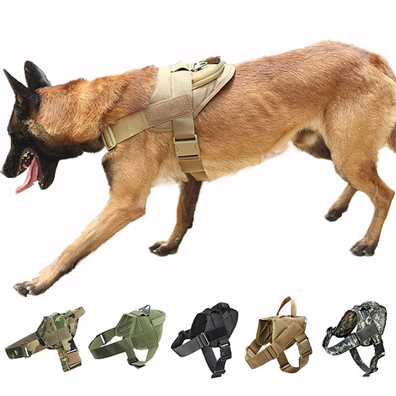 Set di guinzagli per imbracatura per cani gilet pettorale tattico collare per cani da pastore tedesco addestramento regolabile per accessori per cani di taglia media e grande