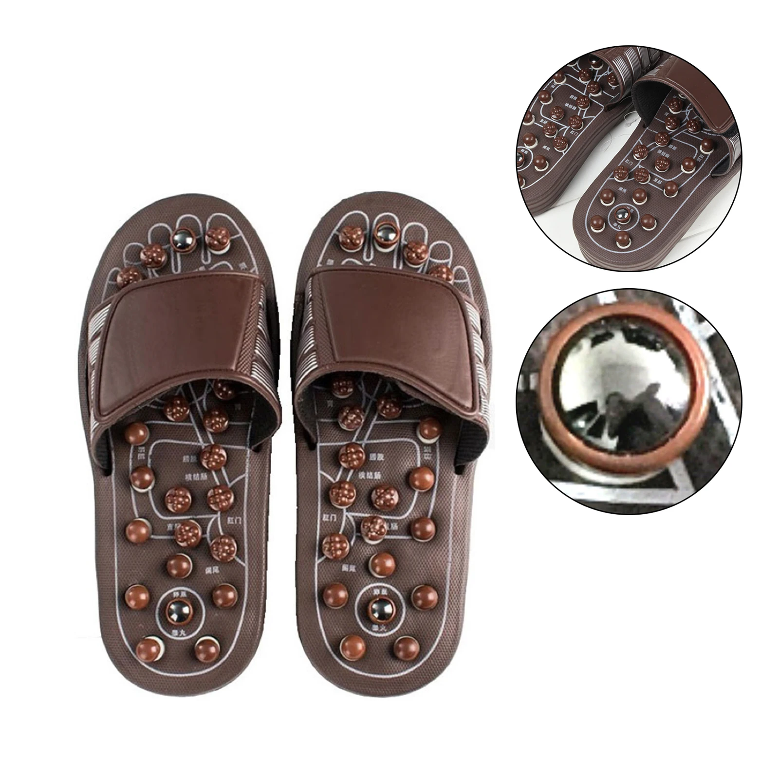 

Массажные тапочки для ног, 3D рефлексотерапевтический акупунктурный массажер, каменная обувь для прогулок, акупунктурный массажер из камня