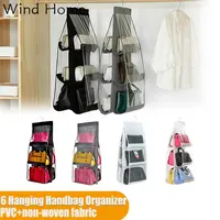 Hanging Handbag Organizer for Wardrobe Closet Storage Bag Door Wall Clear Sundry Shoe Bag Dorm Room Essentials Coat Hanger Shoe