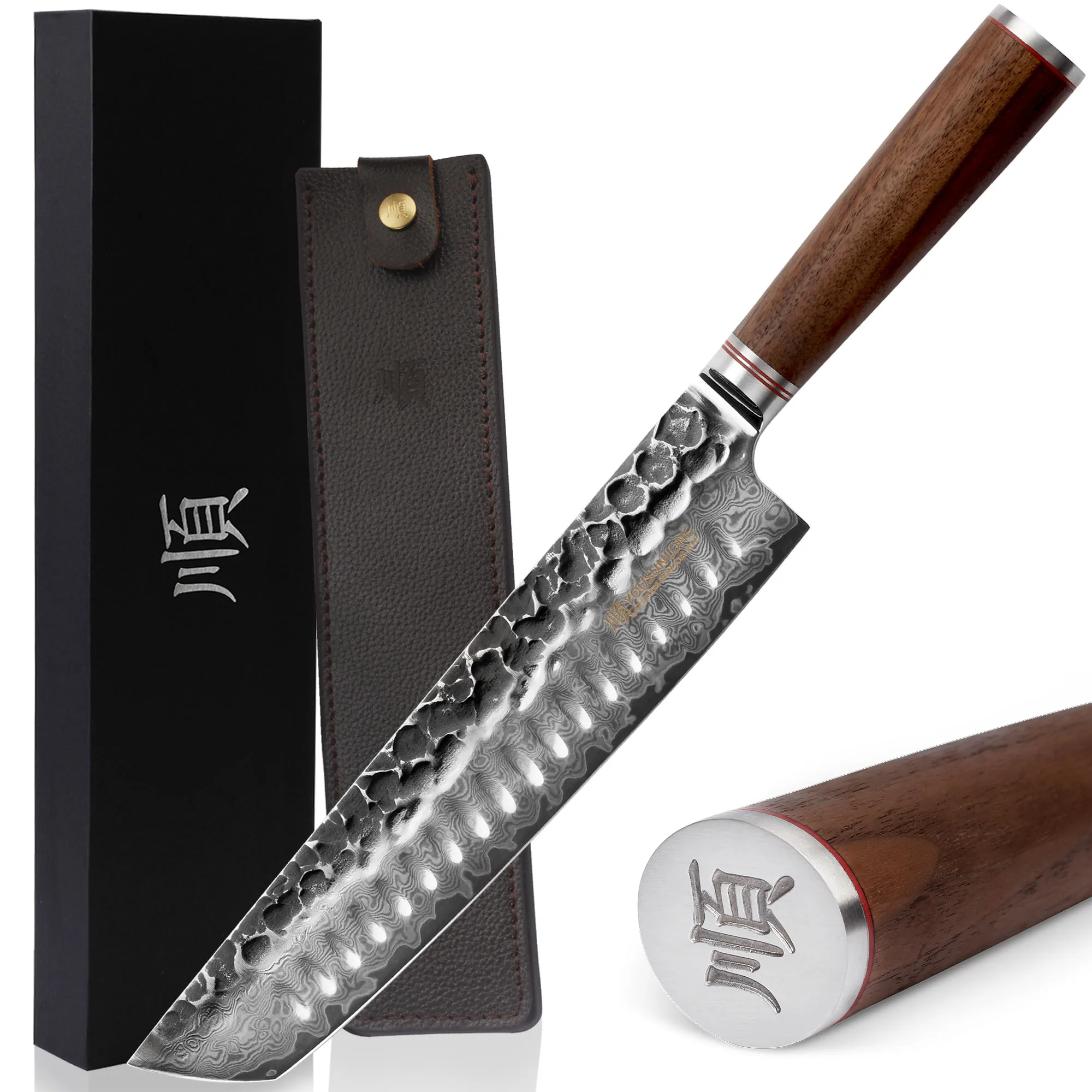 

Нож шеф-повара YOUSUNLONG Knives, 10 дюймов, японская Дамасская сталь, натуральная кожа