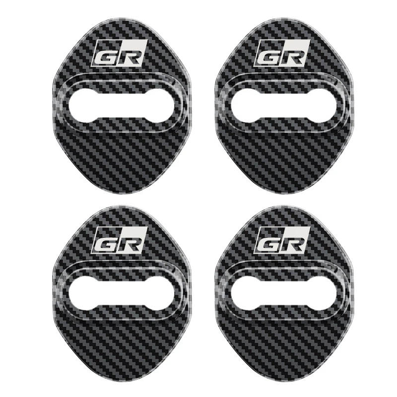 

4 шт., крышка дверного замка, защитная пряжка, наклейки для Toyota Gr RAV4 Yaris Hilux Prius Auris Corolla Camry, автоаксессуары