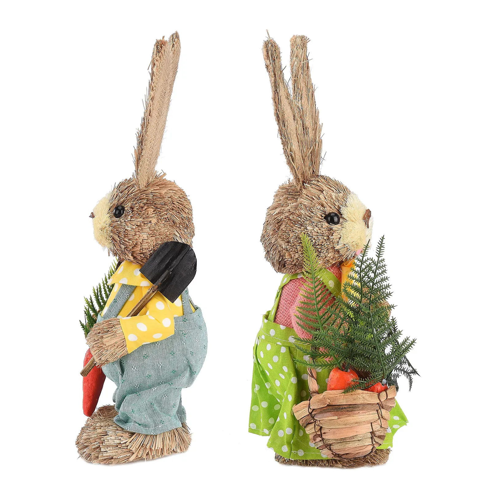 Пасхальные украшения ручной работы в виде кроликов 2 шт.