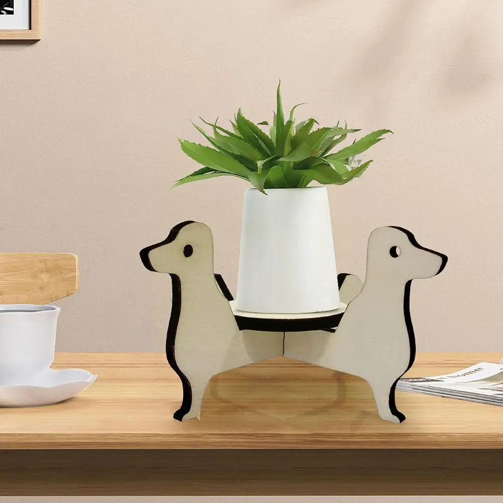 

Wooden Anmial-shaped Plant Flower Stand Home Plant Bracket Plant Holder Stand Rack Decoration Flower Plant Wooden Stand R7R9