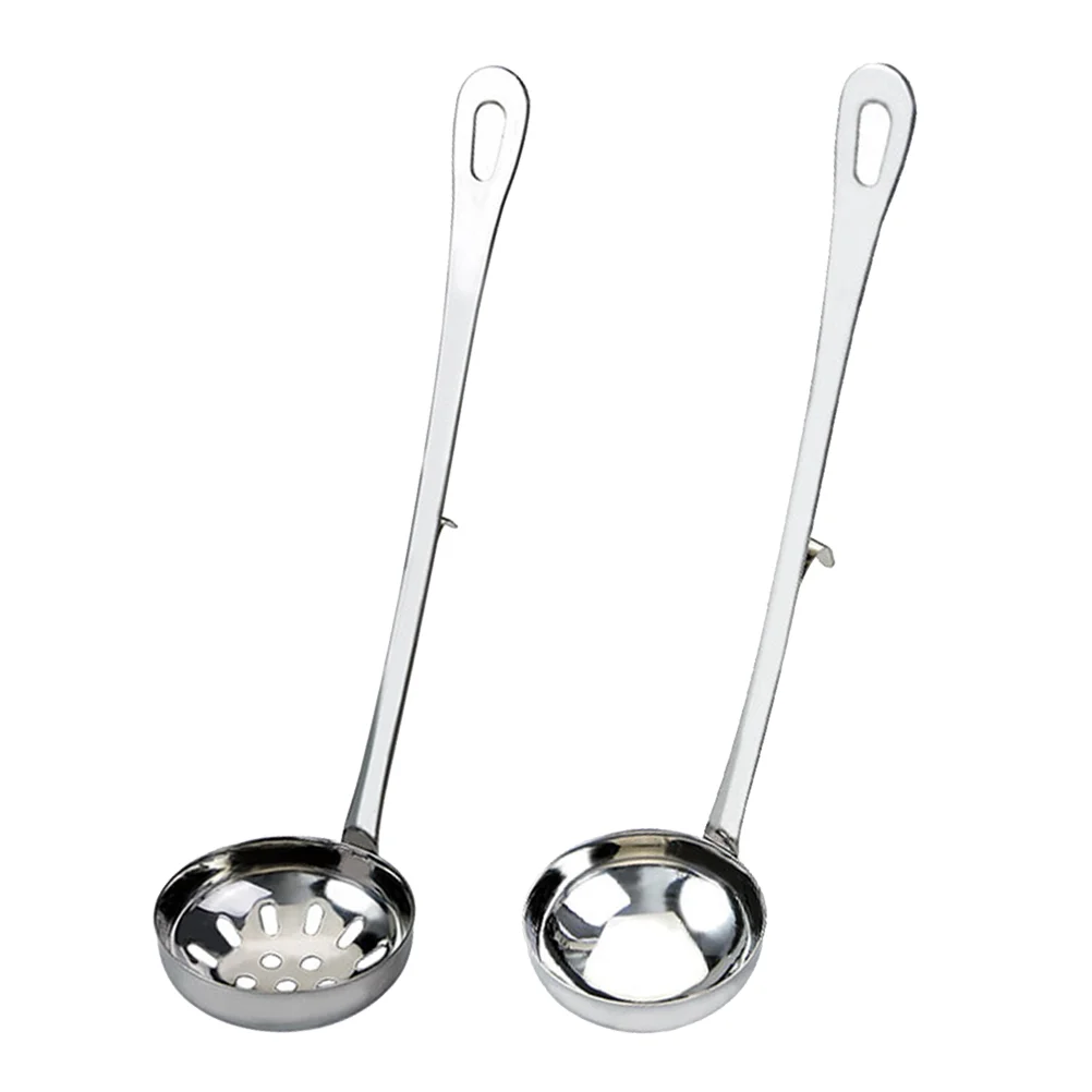 

Spoon Ladle Soup Pot Hot Skimmer Strainer Stainless Slotted Colander Set Steel Handle Hotpot Cooking Serving Deep Scoops