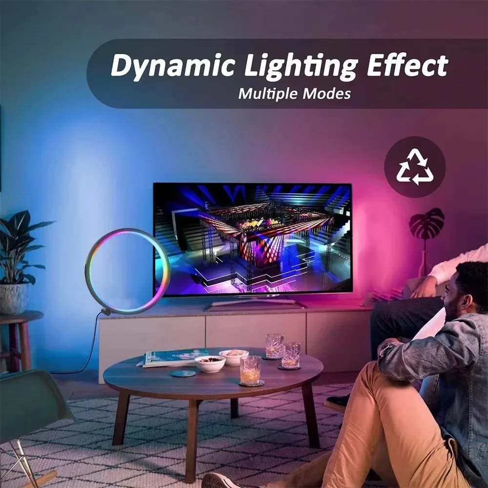 Умный RGB красочный настольный атмосферный светильник Bluetooth приложение DIY дисплей