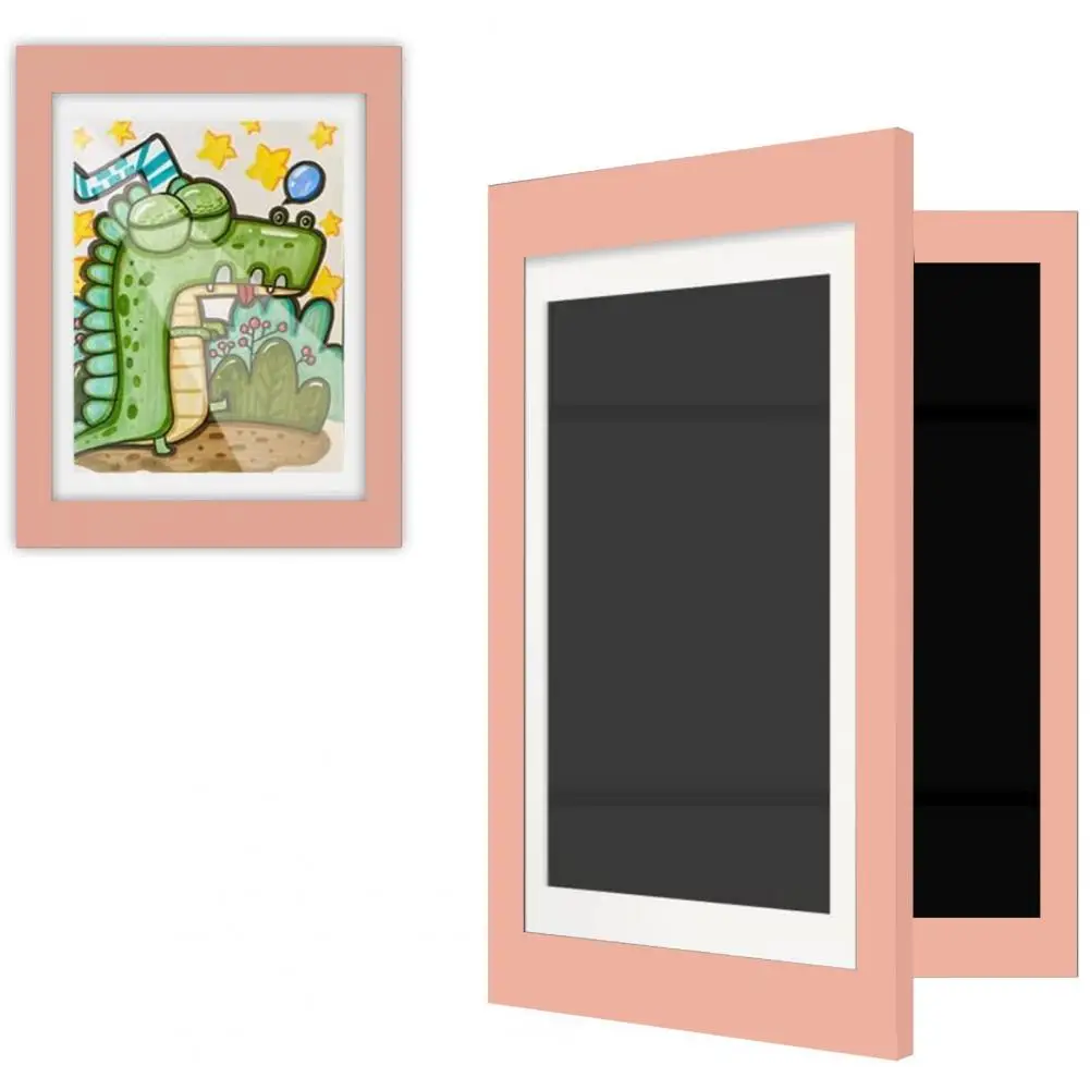 

Детская художественная рамка, уникальная Передняя открывающаяся рамка с гладкой поверхностью, детская художественная рамка, деревянная рамка A4 для рисования, ремесла, домашний декор