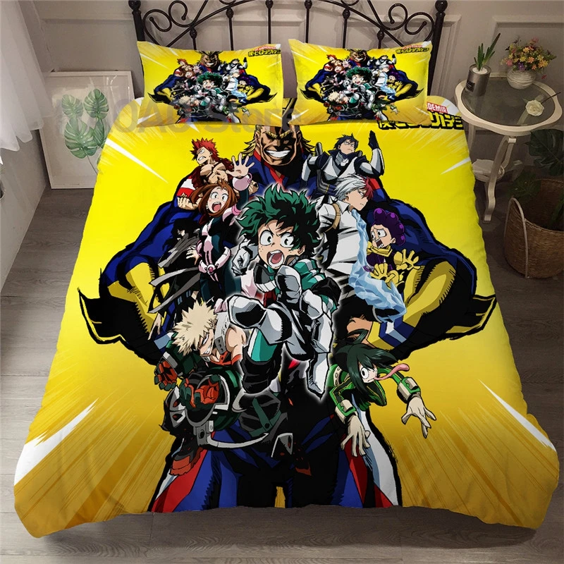 

My hero academia Bedding Set Single Twin Full Queen King Size Todoroki Bed Set Aldult Kid Bedroom Duvetcover Sets 3D Anime 017