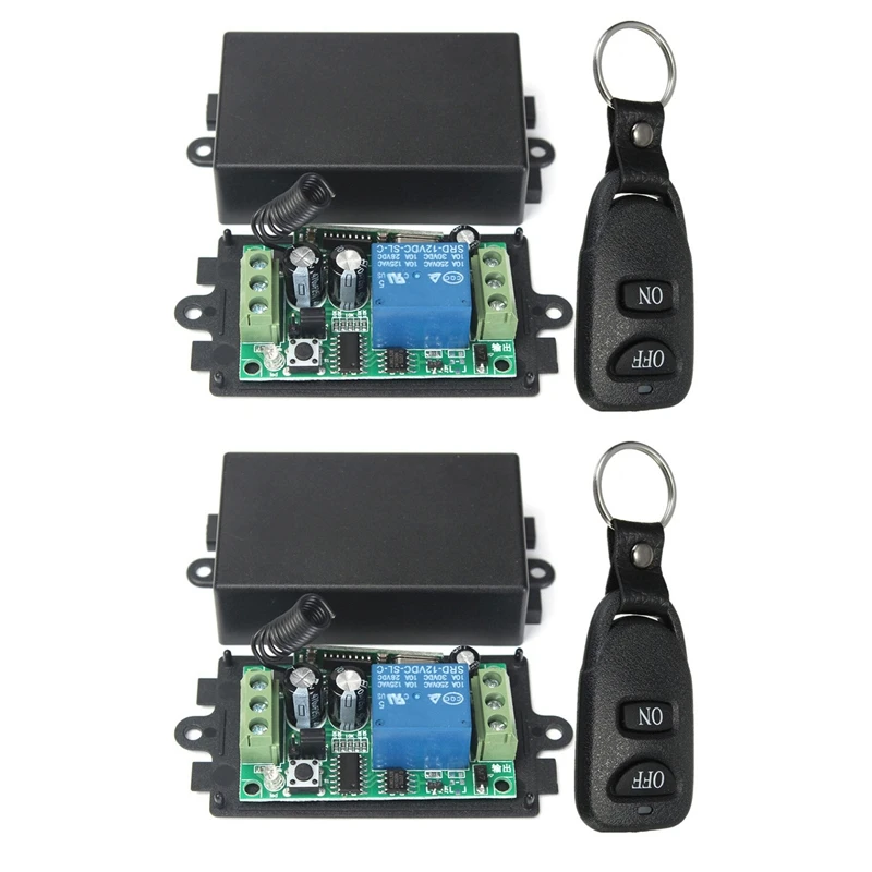 

2X Dc 12V 10A 1Ch Wireless Remote Control Switch System Receiver Transmitter 2 Buttons Waterproof Remote 433Mhz