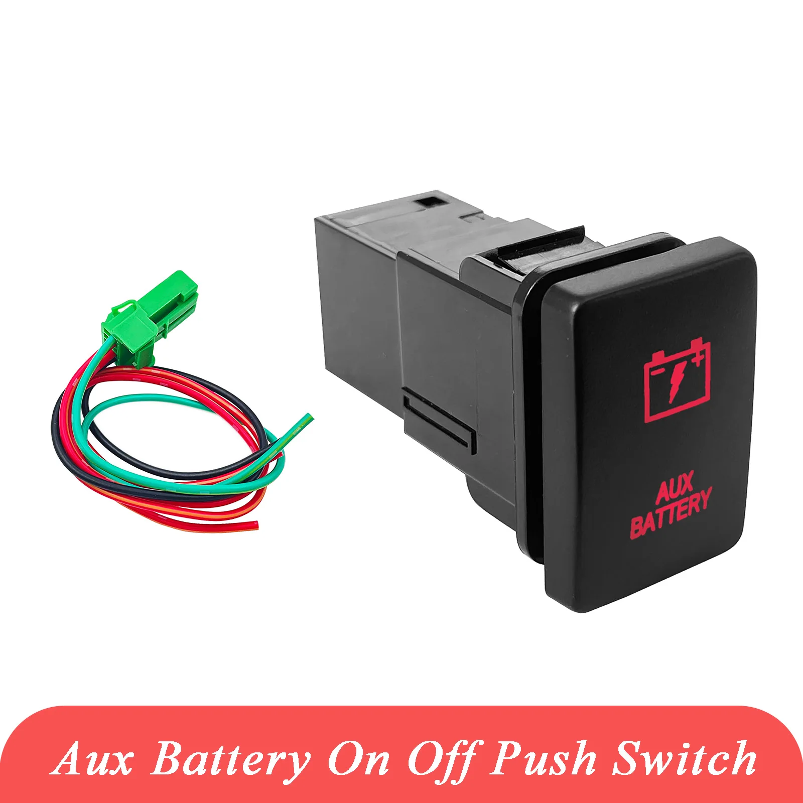 

12 В 3 А красный светодиод OEM Сменный переключатель AUX батарея для Toyota Hilux RAV4 Prado 150 200s Landcruiser GUN HiAce Новый