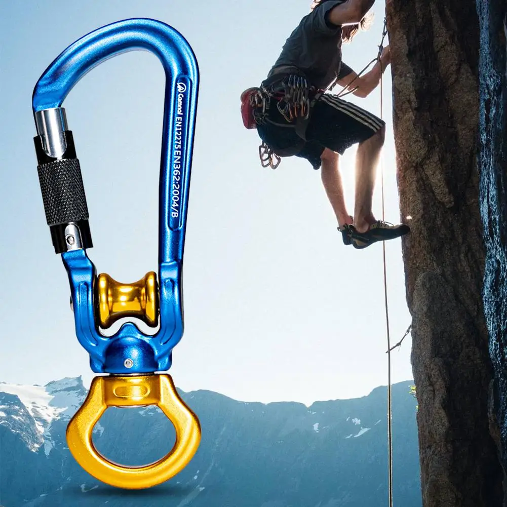 

Pulley Screwgate Carabiner Large Opening Anodizing Load Bearing Aviation Outdoor Rock Climbing Pulley Quickdraw Climbing Supplie