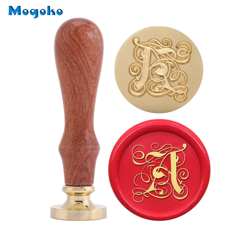 Штампы Mogoko с деревянной ручкой 26 букв алфавита