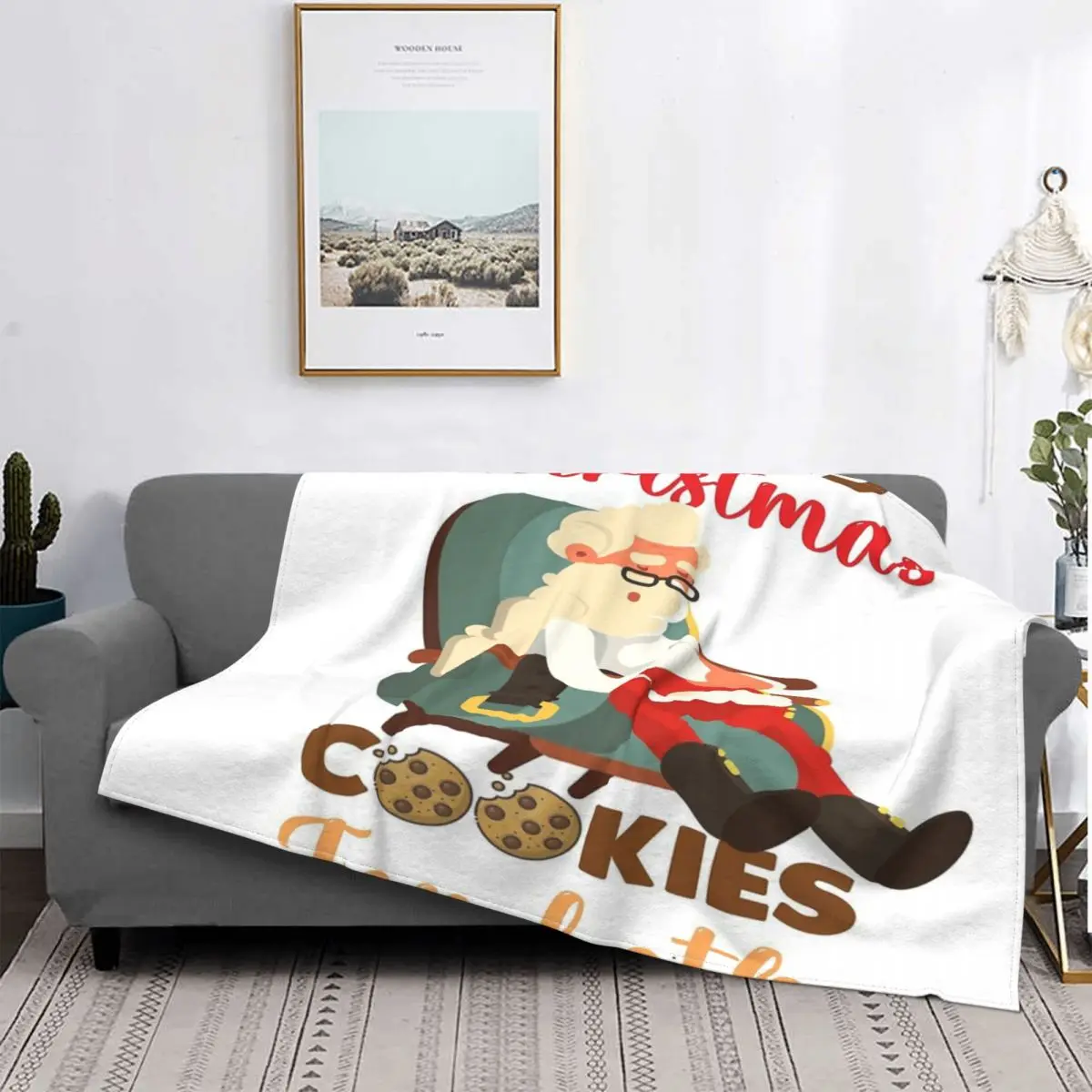 

Comer galletas de Navidad, colcha de 9 mantas, cama a cuadros, Picnic a cuadros, manta de verano