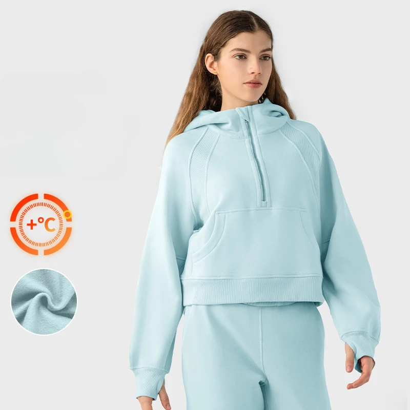 

Спортивный свитер на молнии с капюшоном, топ, одежда для йоги, женская одежда для спортзала, Женская компрессионная рубашка, одежда для йоги, женская спортивная одежда, рубашки