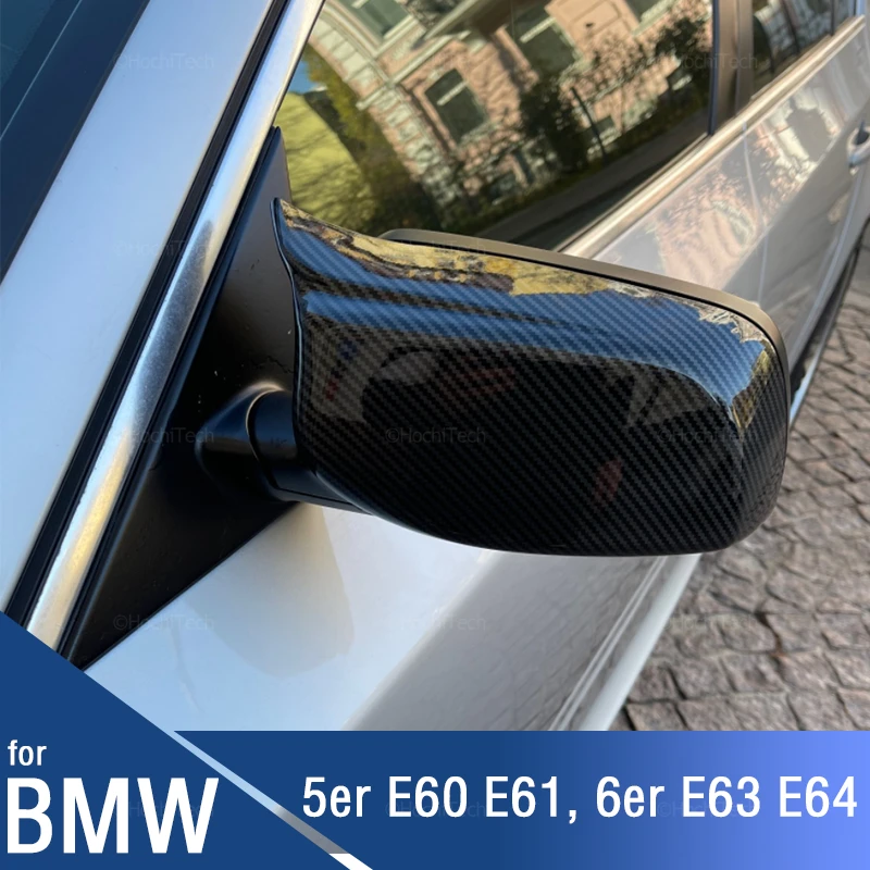 

Carbon Fiber Style Black mirror cover Replacement for BMW 5 Series E60 E61 E63 E64 2004-2008 520i 525i 528i 530i Accessories
