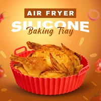reusable air fryer silicone baking tray non stick air fryer pot mats for pizza french fries turkey square air fryer accessories