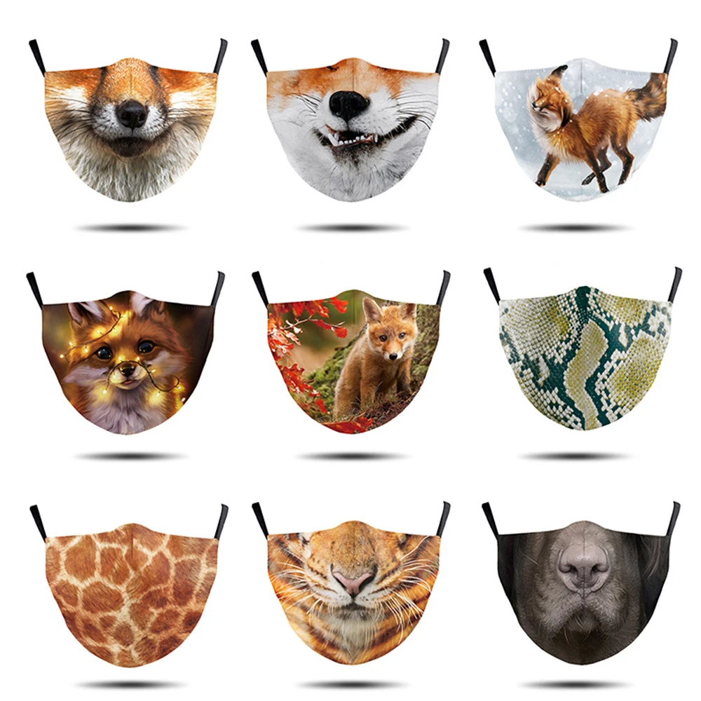 Смешные маски с животными лиса тигр собака рот косплей женские и мужские
