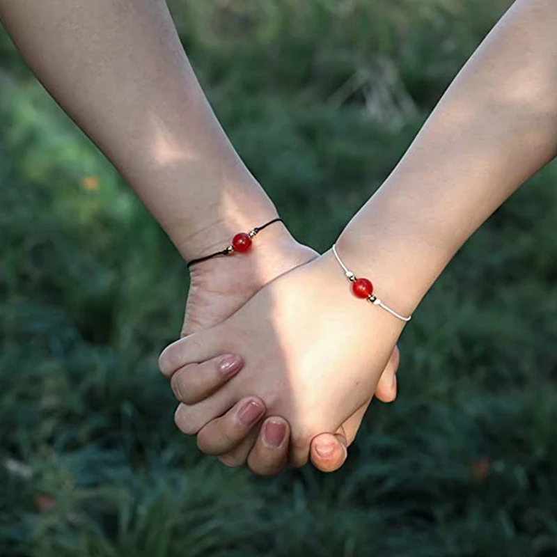 2 шт./компл. сердолик стразы Красный счастливый браслет ручной работы для женщин