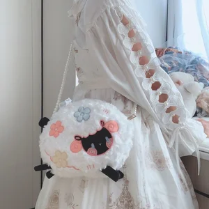 Xiuya Kawaii Lolita Party Bag Anime Embroidery Sheep Crossbody Bag for Women Casual Fashion New 2022 in Pakistan