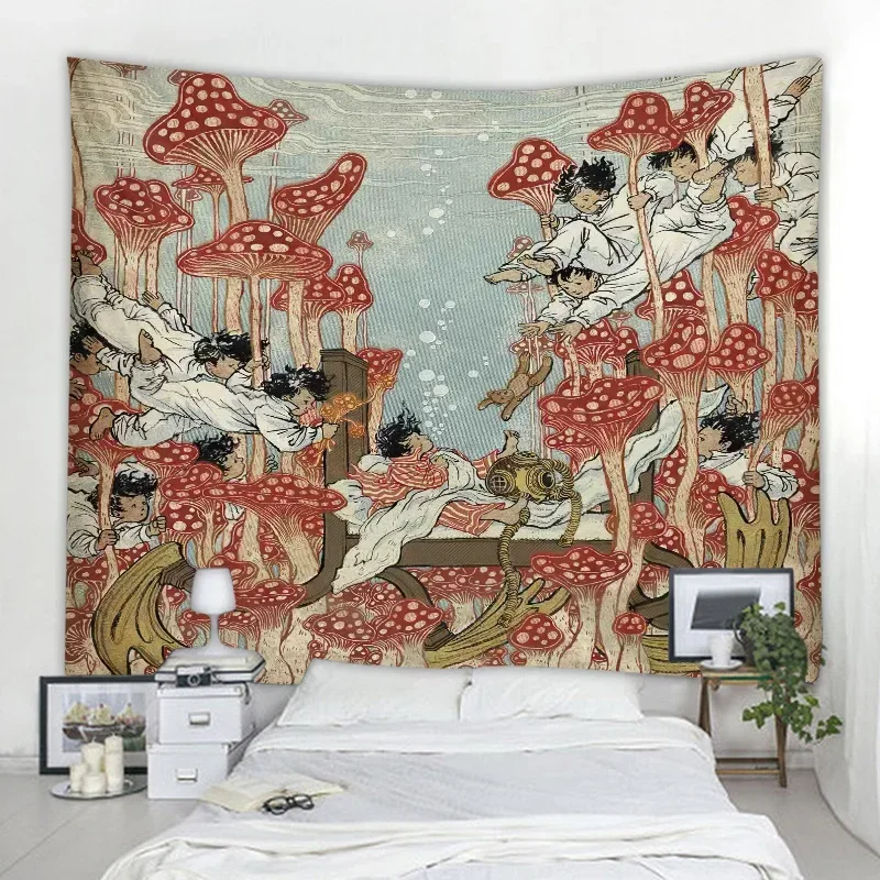 Мандала Гриб Декоративный Гобелен Таро Настенный Астрология Гадание Колдовство