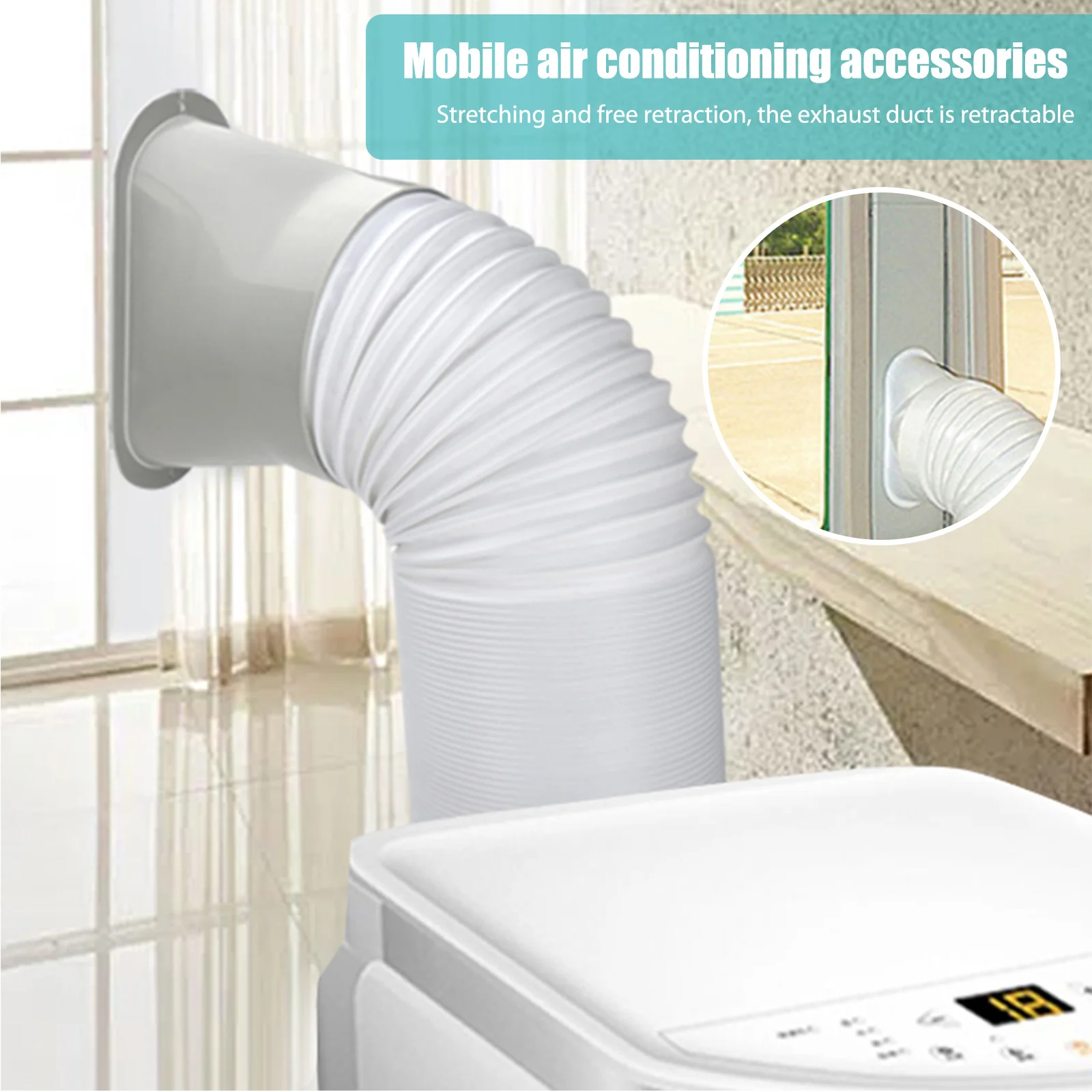 

Air Conditioner Window Baffle Kit Portable Mobile Air Conditioning Exhaust Hose Kit Lightweight Accessories for Sliding Window